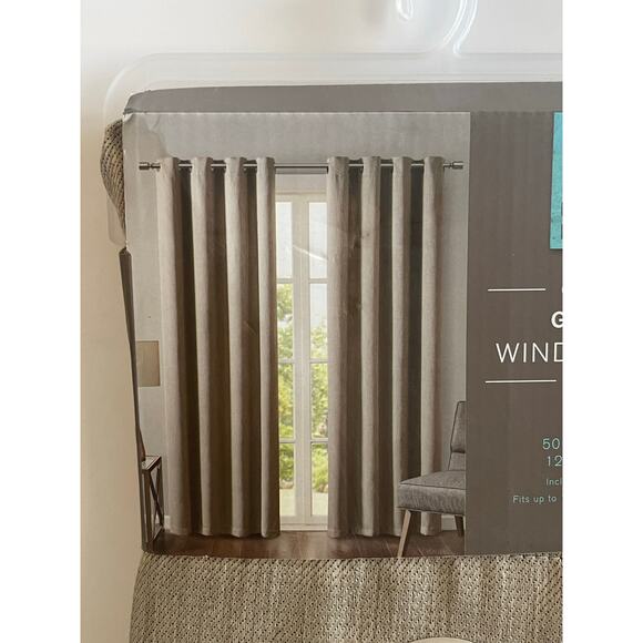 2 Panels Urban Habitat Oakley Curtains Tan 63 in - Picture 6 of 8